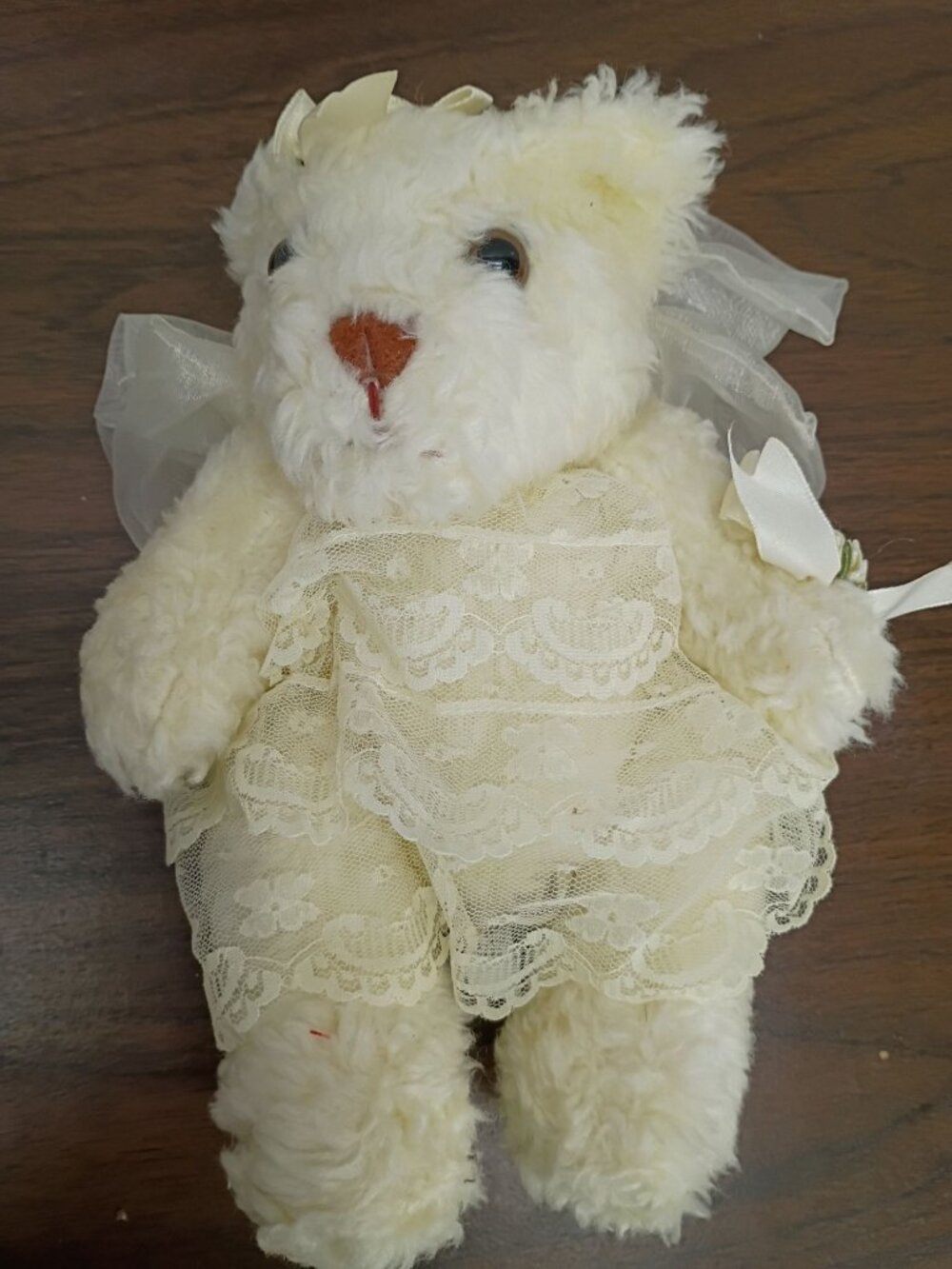 House Of Lloyd Sweet Angel Bride Bear Plush With Lace Dress & Bow